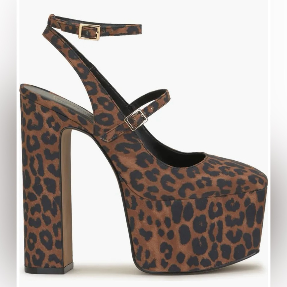 Jessica Simpson Leopard Print Platform Mary Jane Pumps